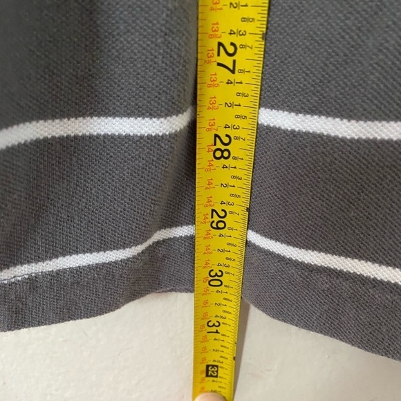 Croft & Barrow Gray & White Stripe Polo Shirt Men’s Size XL Striped Golf Top - Picture 5 of 6